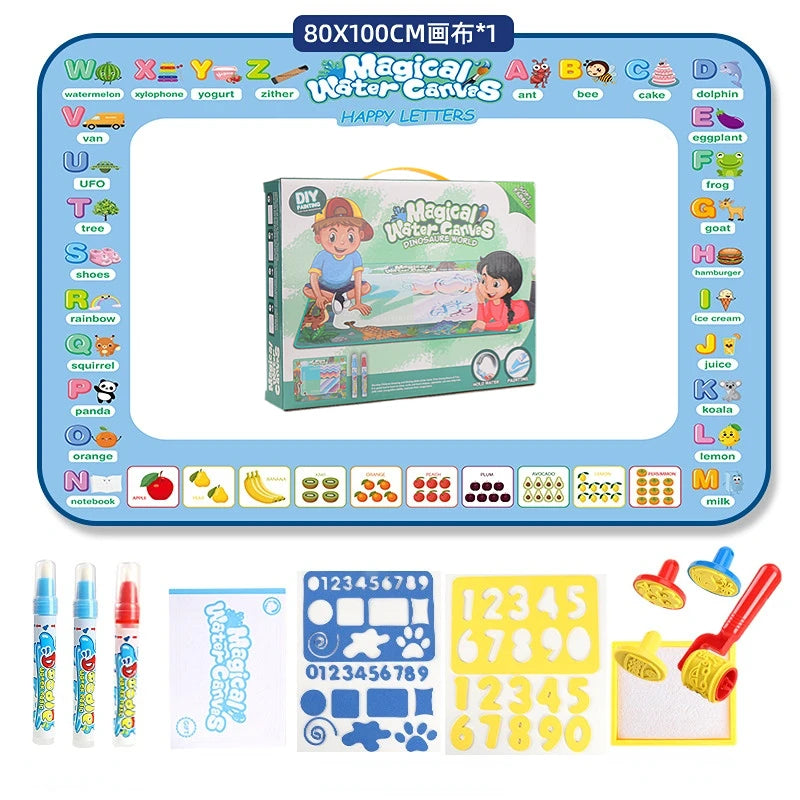 Magic Water Drawing Mat (100X80Cm) Coloring Doodle with Reusable Magic Pens