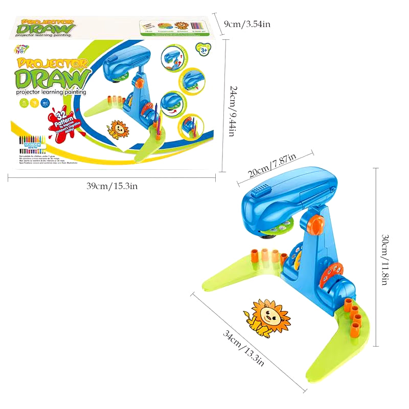 Kids' Creative LED Projector Art Drawing Board - Fun Painting Desk for Educational Arts and Crafts