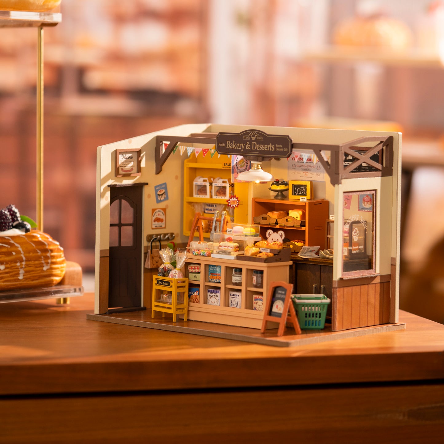 Rolife Becka's Baking House DIY Miniature Wooden Model Kit for Children - 3D Crafting Toy DG161