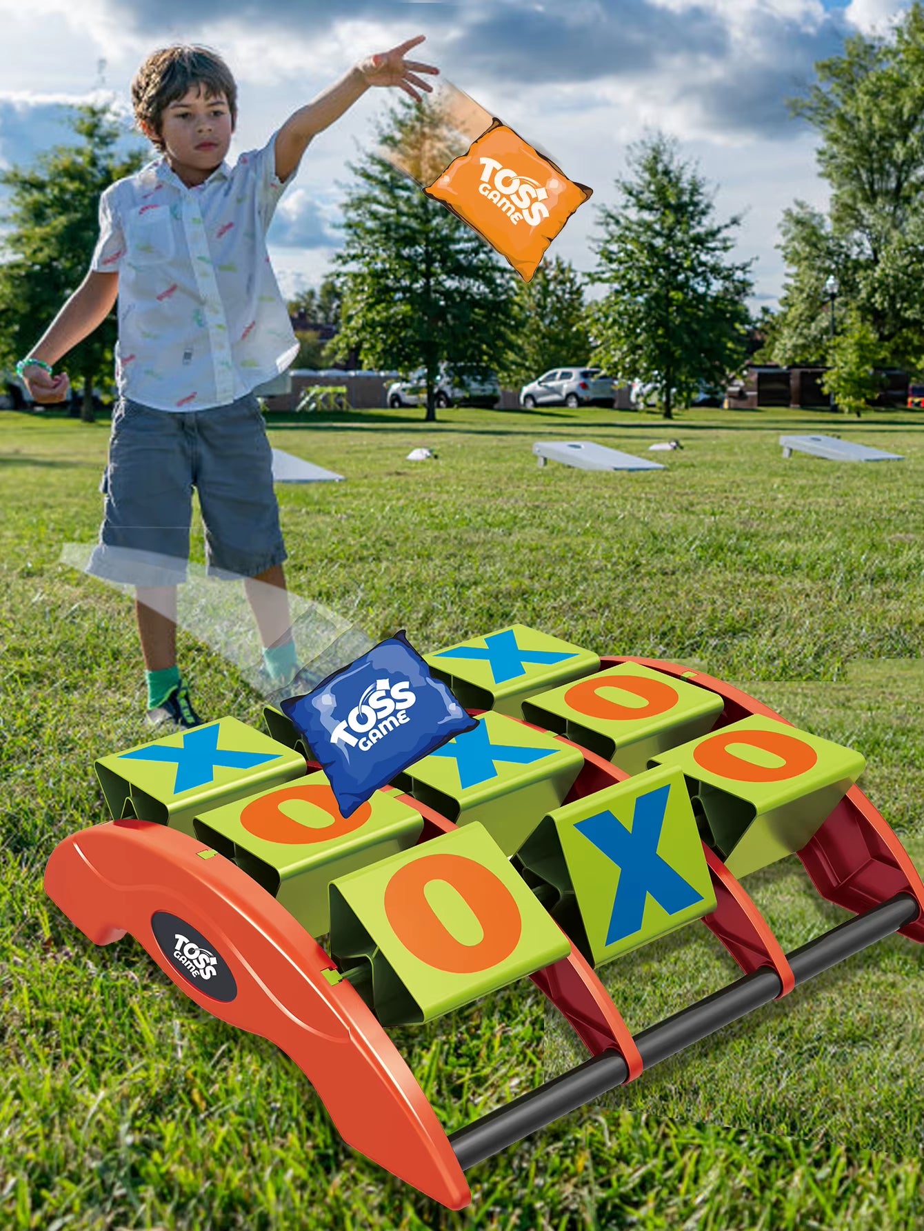 Nine-Square Grid Sandbag Throwing Game,3×3 Sandbag Bean Bag Game Set