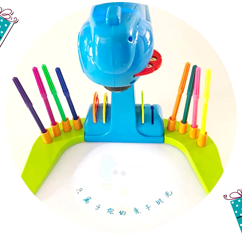 Kids' Creative LED Projector Art Drawing Board - Fun Painting Desk for Educational Arts and Crafts