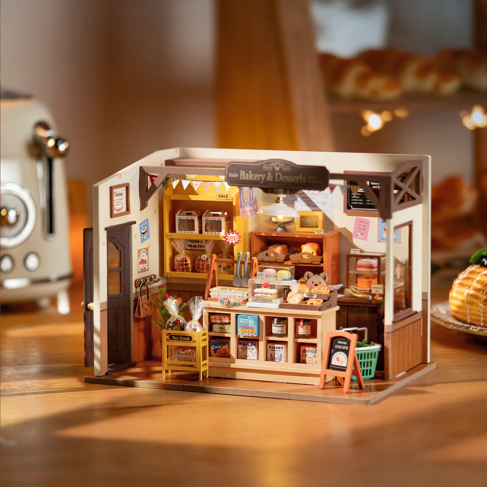 Rolife Becka's Baking House DIY Miniature Wooden Model Kit for Children - 3D Crafting Toy DG161