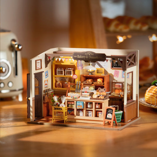 Rolife Becka's Baking House DIY Miniature Wooden Model Kit for Children - 3D Crafting Toy DG161