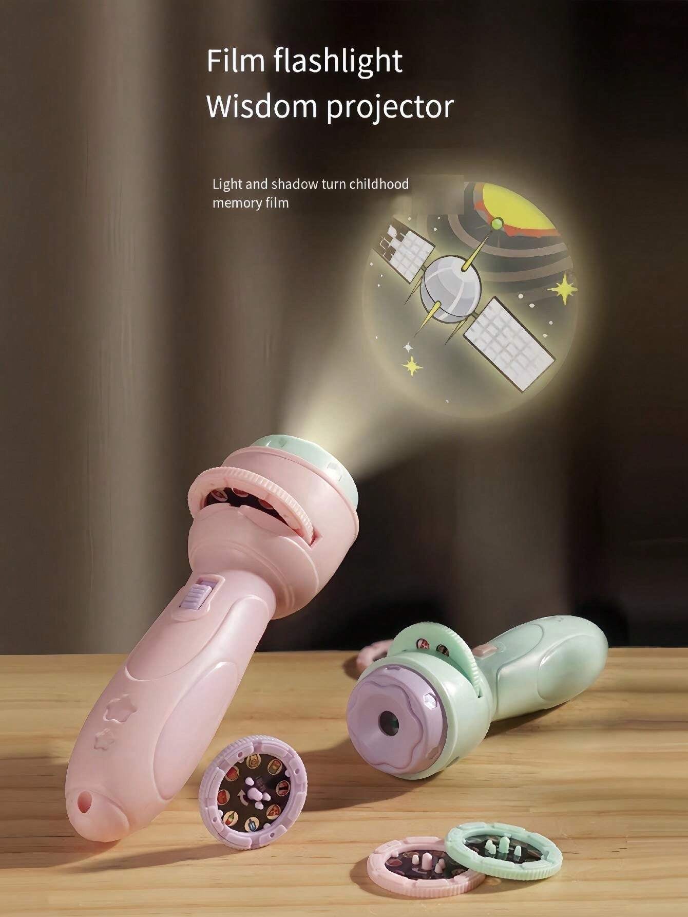 1Box Children'S Projection Flashlight Toy Educational Cartoon Projector with Fun Graphics Recognition Feature Toy Gift