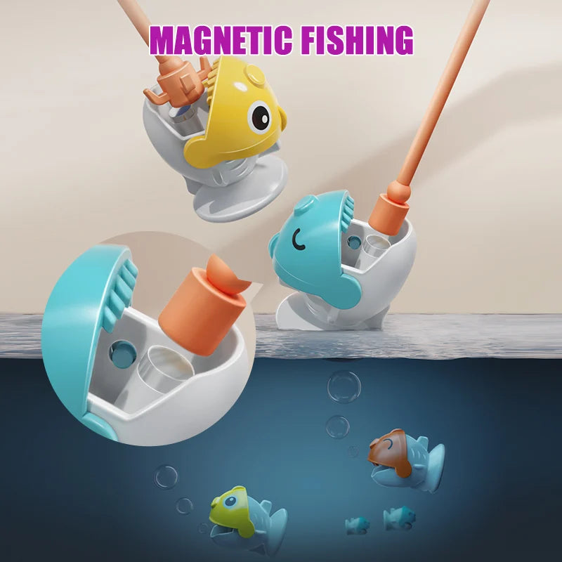 Kids Magnetic Fishing Game Set, Electric Fishing Toy Have Music Spinning Game Fish Rod