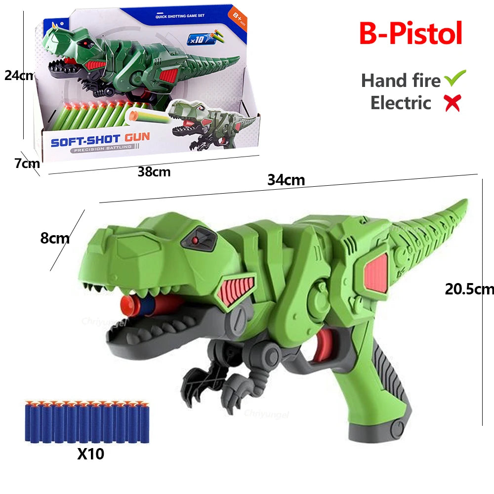 Soft Bullet Gun Toy Kids Spinning Dinosaur Wrist Gun 