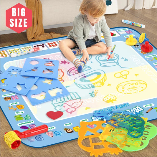  Magic Water Drawing Mat (100X80Cm) Coloring Doodle with Reusable Magic Pens 