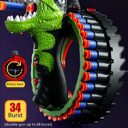 Soft Bullet Gun Toy Kids Spinning Dinosaur Wrist Gun 