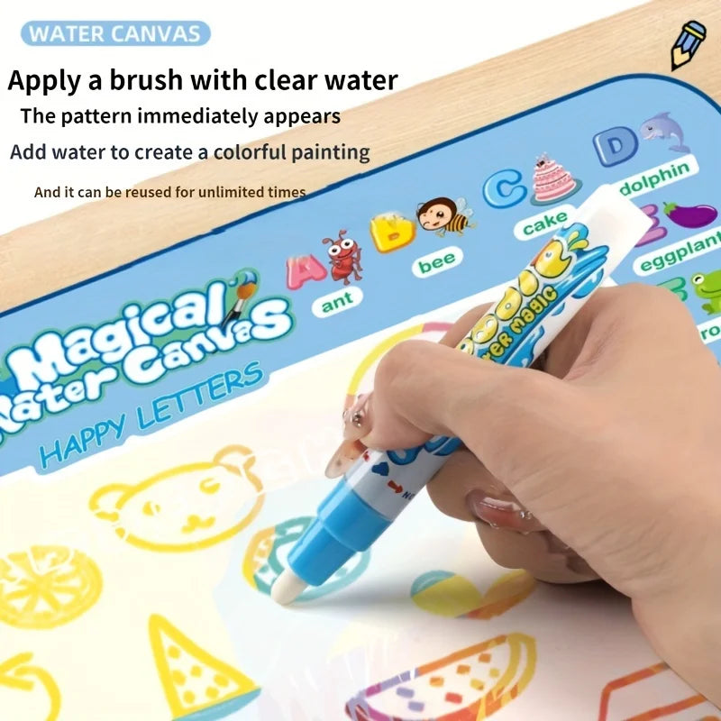  Magic Water Drawing Mat (100X80Cm) Coloring Doodle with Reusable Magic Pens 