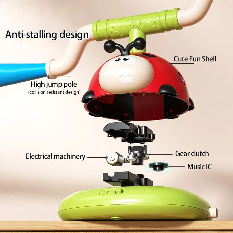 3 in 1 Ladybug Sport Entertainment Game Toy Multifunction Rope Skipping Machine & Jump Rocket Launcher Outdoor 