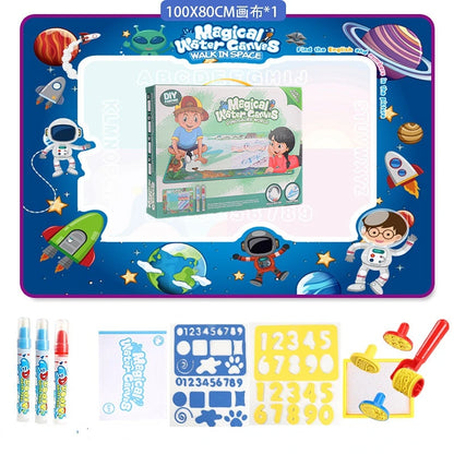  Magic Water Drawing Mat (100X80Cm) Coloring Doodle with Reusable Magic Pens 