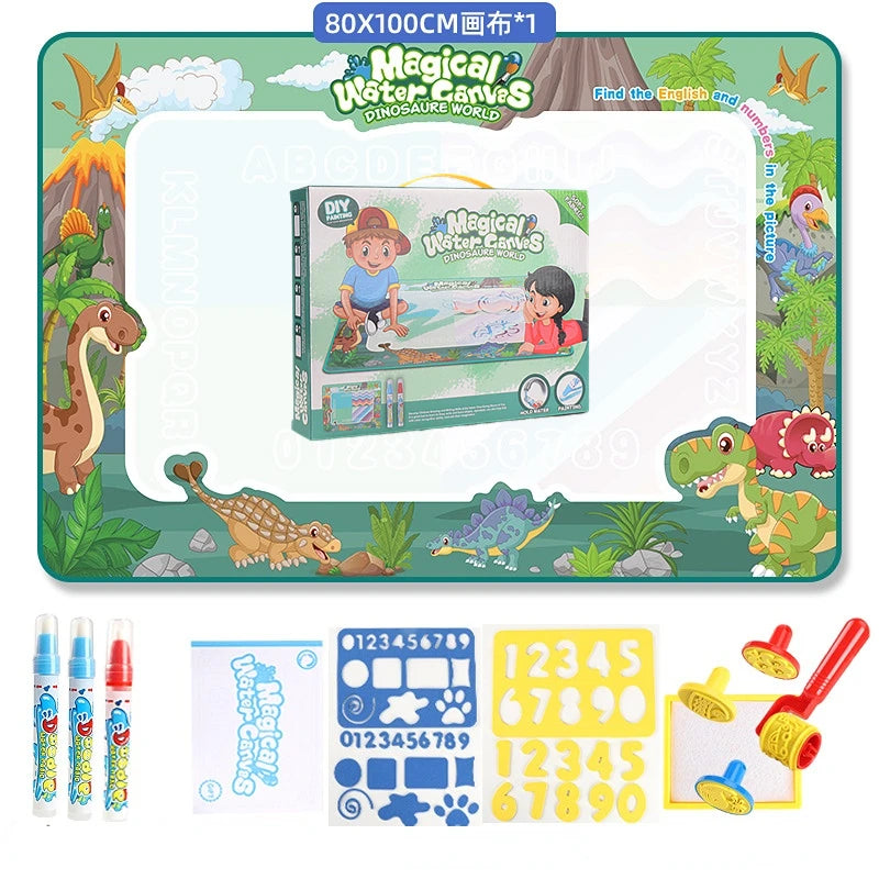  Magic Water Drawing Mat (100X80Cm) Coloring Doodle with Reusable Magic Pens 