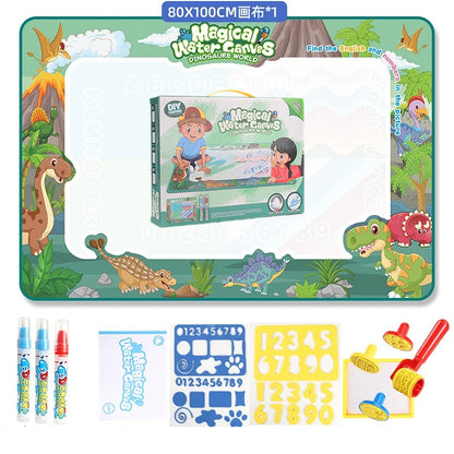 Magic Water Drawing Mat (100X80Cm) Coloring Doodle with Reusable Magic Pens 