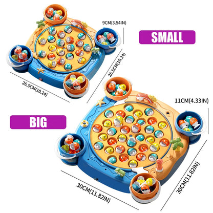 Kids Magnetic Fishing Game Set, Electric Fishing Toy Have Music Spinning Game Fish Rod