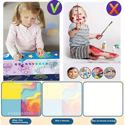  Magic Water Drawing Mat (100X80Cm) Coloring Doodle with Reusable Magic Pens 