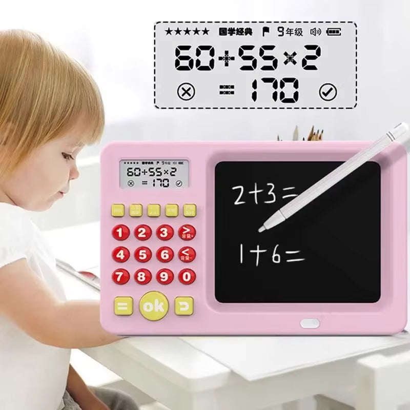 Handwriting Board Kids English Drawing Board, LCD Calculator Mental Arithmetic Machine.