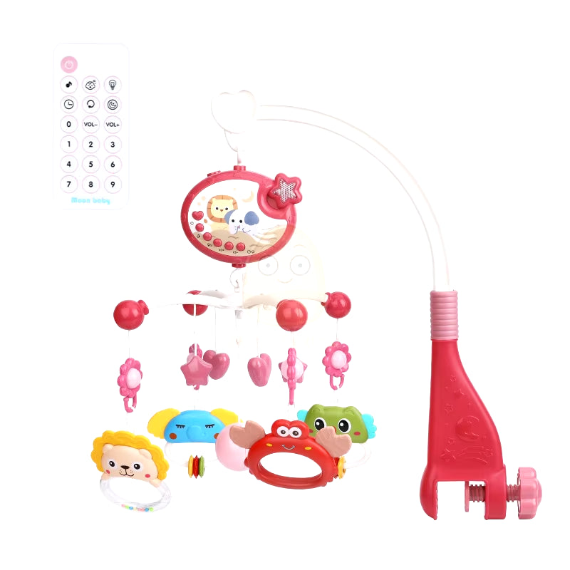 Baby Crib Mobile Rattle Toy, Rotating Musical Projector with Night Light